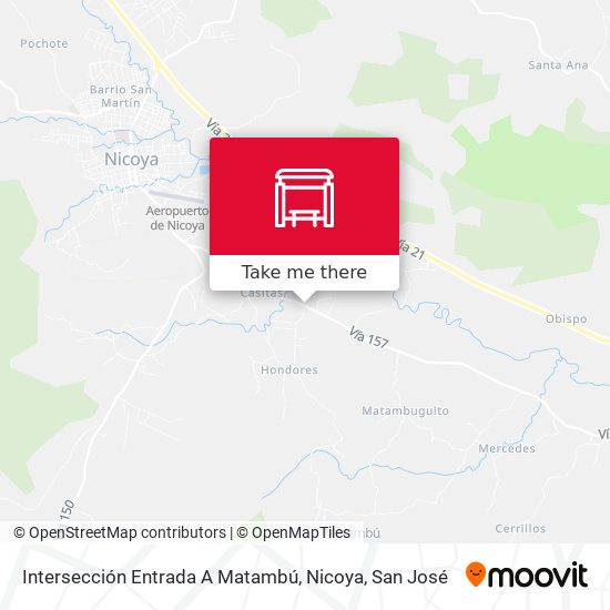 Mapa de Intersección Entrada A Matambú, Nicoya