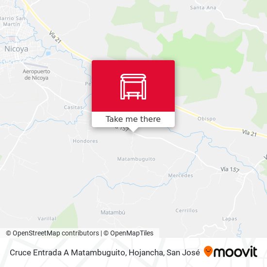 Cruce Entrada A Matambuguito, Hojancha map