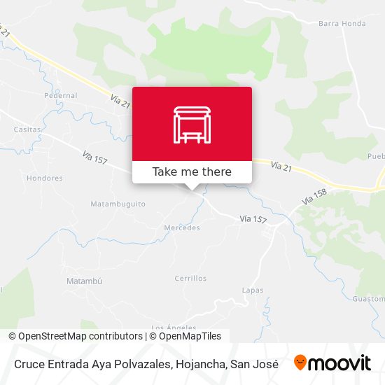 Cruce Entrada Aya Polvazales, Hojancha map