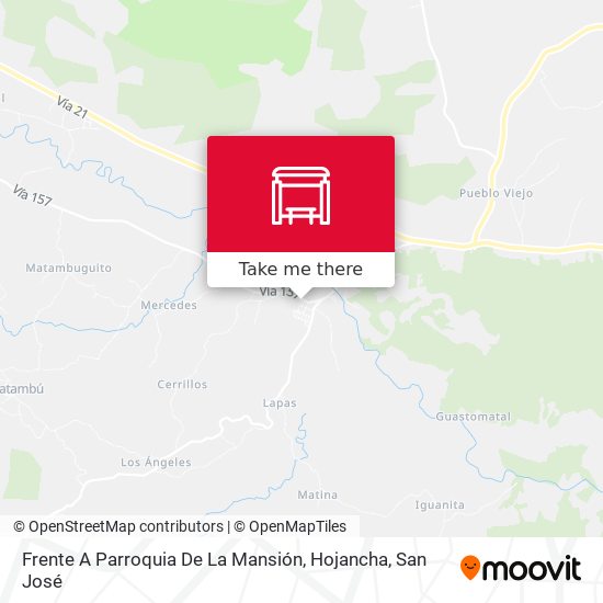 Mapa de Frente A Parroquia De La Mansión, Hojancha