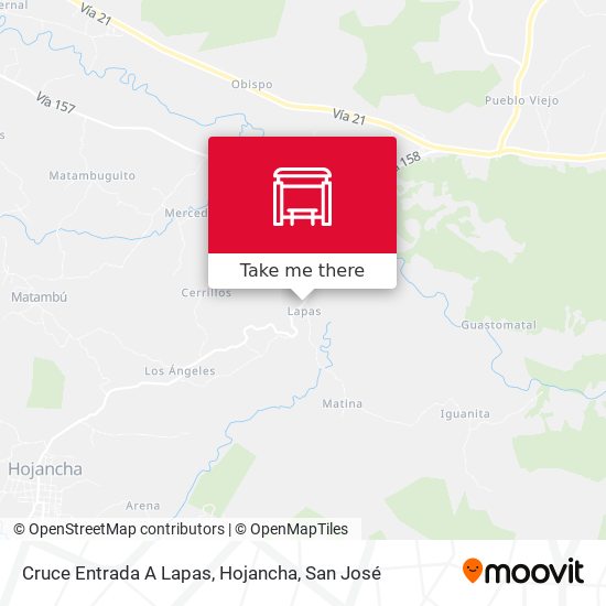 Mapa de Cruce Entrada A Lapas, Hojancha