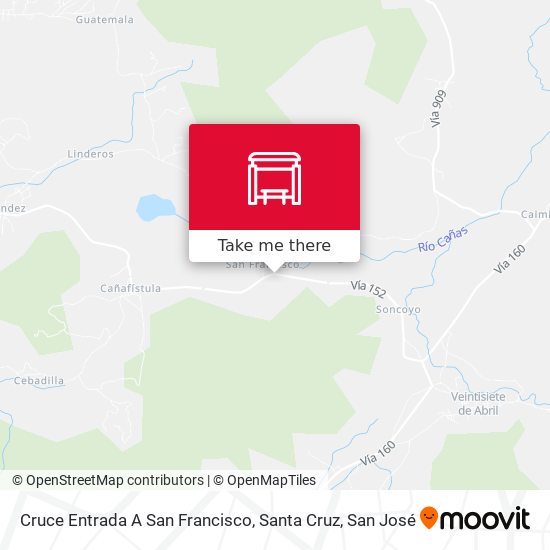 Mapa de Cruce Entrada A San Francisco, Santa Cruz