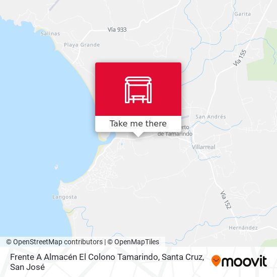 Mapa de Frente A Almacén El Colono Tamarindo, Santa Cruz