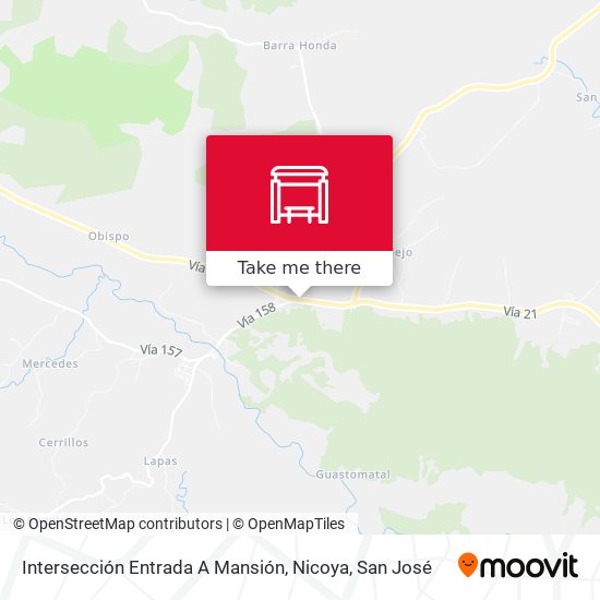 Intersección Entrada A Mansión, Nicoya map