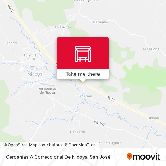 Cercanías A Correccional De Nicoya map