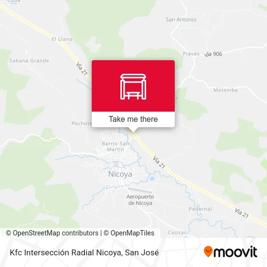Mapa de Kfc Intersección Radial Nicoya