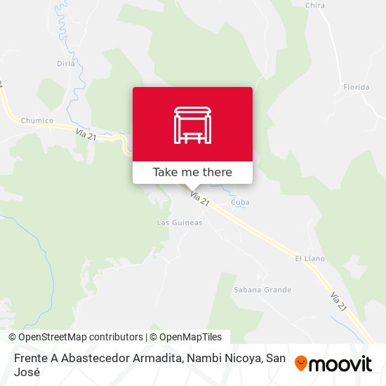 Mapa de Frente A Abastecedor Armadita, Nambi Nicoya