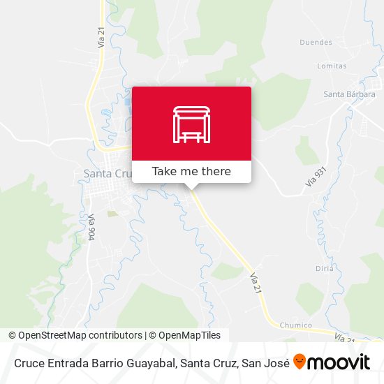 Cruce Entrada Barrio Guayabal, Santa Cruz map