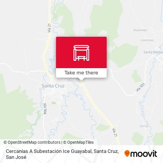 Cercanías A Subestación Ice Guayabal, Santa Cruz map