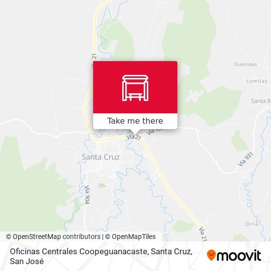 Mapa de Oficinas Centrales Coopeguanacaste, Santa Cruz