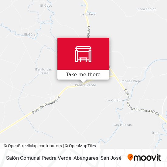 Salón Comunal Piedra Verde, Abangares map