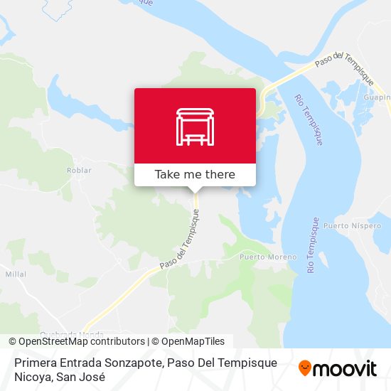 Mapa de Primera Entrada Sonzapote, Paso Del Tempisque Nicoya
