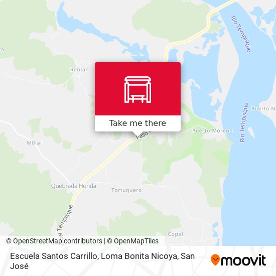 Mapa de Escuela Santos Carrillo, Loma Bonita Nicoya