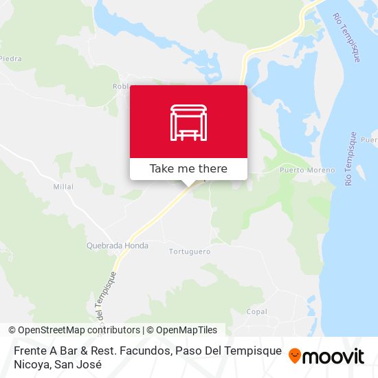 Frente A Bar & Rest. Facundos, Paso Del Tempisque Nicoya map