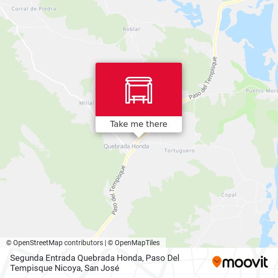 Mapa de Segunda Entrada Quebrada Honda, Paso Del Tempisque Nicoya