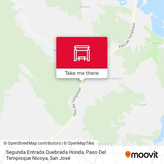 Segunda Entrada Quebrada Honda, Paso Del Tempisque Nicoya map