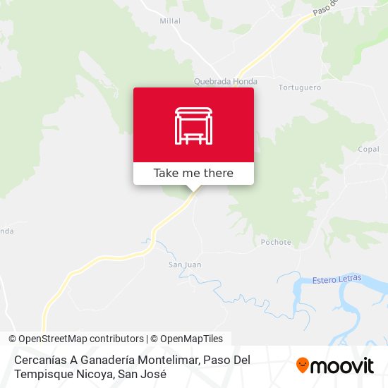 Cercanías A Ganadería Montelimar, Paso Del Tempisque Nicoya map