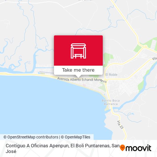 Mapa de Contiguo A Oficinas Apenpun, El Boli Puntarenas