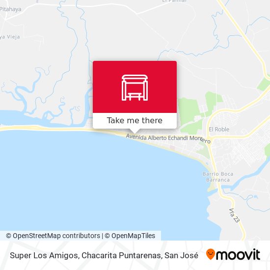 Mapa de Super Los Amigos, Chacarita Puntarenas