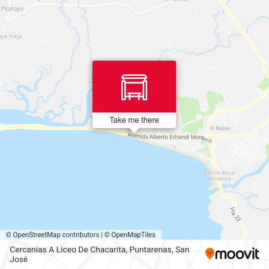 Cercanías A Liceo De Chacarita, Puntarenas map