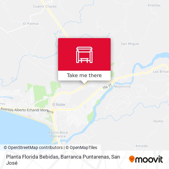 Planta Florida Bebidas, Barranca Puntarenas map