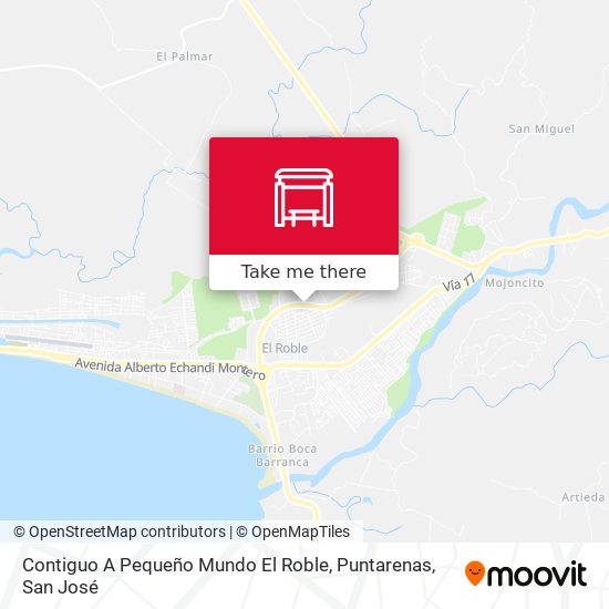 Mapa de Contiguo A Pequeño Mundo El Roble, Puntarenas