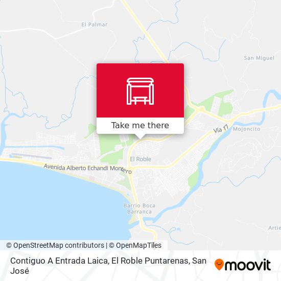 Mapa de Contiguo A Entrada Laica, El Roble Puntarenas