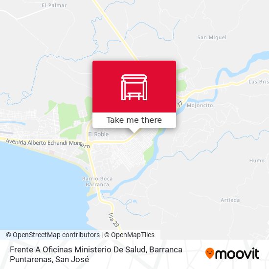Mapa de Frente A Oficinas Ministerio De Salud, Barranca Puntarenas