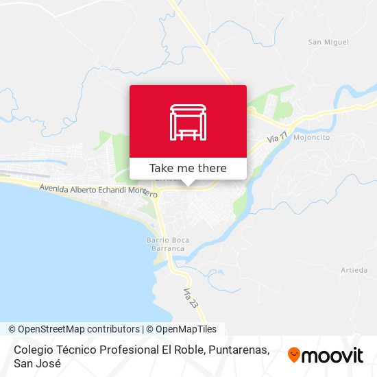 Mapa de Colegio Técnico Profesional El Roble, Puntarenas