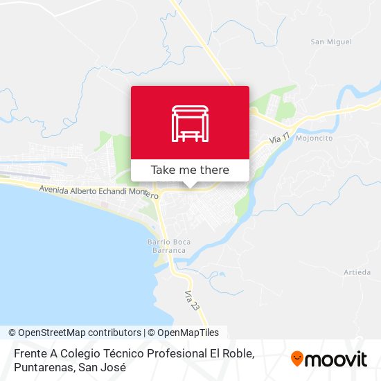 Mapa de Frente A Colegio Técnico Profesional El Roble, Puntarenas