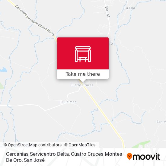 Cercanías Servicentro Delta, Cuatro Cruces Montes De Oro map