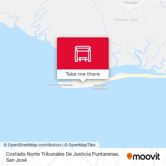 Mapa de Costado Norte Tribunales De Justicia Puntarenas