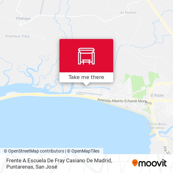 Frente A Escuela De Fray Casiano De Madrid, Puntarenas map