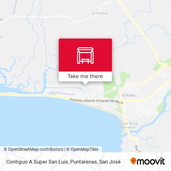Mapa de Contiguo A Super San Luis, Puntarenas