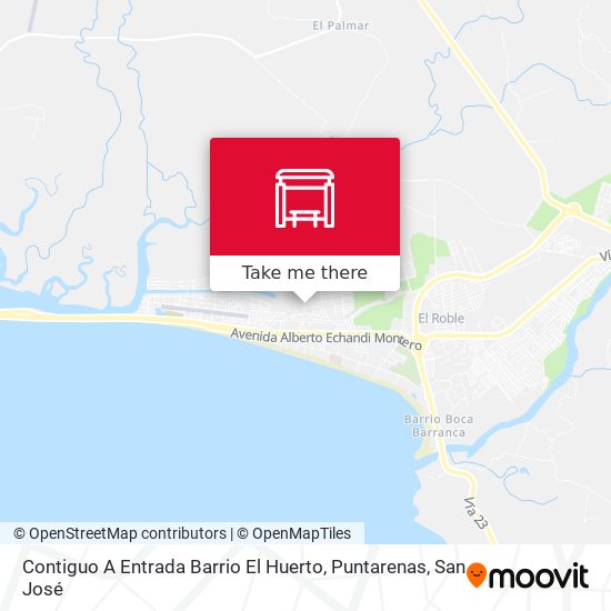 Mapa de Contiguo A Entrada Barrio El Huerto, Puntarenas