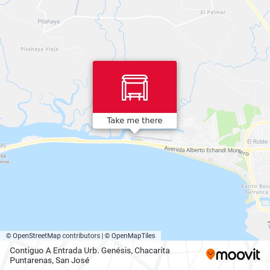 Mapa de Contiguo A Entrada Urb. Genésis, Chacarita Puntarenas