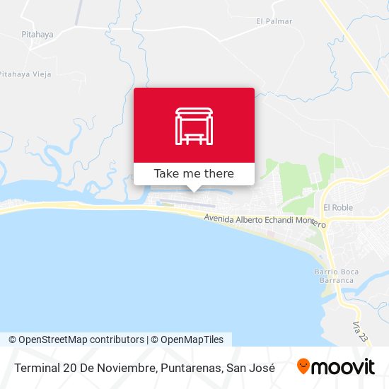 Terminal 20 De Noviembre, Puntarenas map