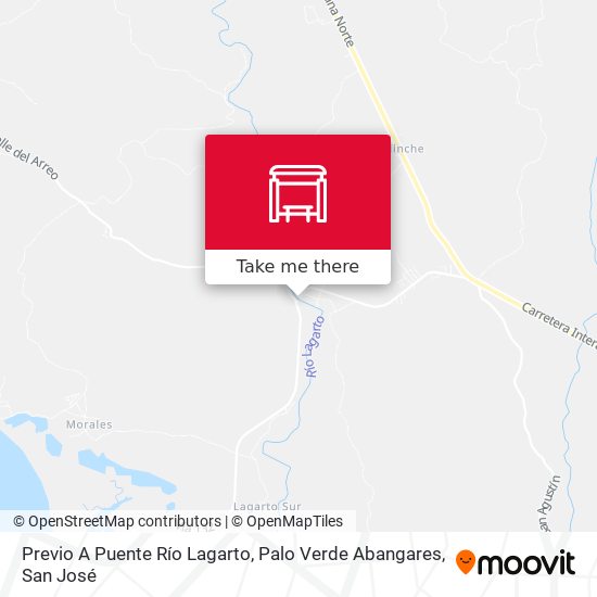 Mapa de Previo A Puente Río Lagarto, Palo Verde Abangares