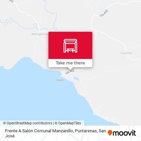 Mapa de Frente A Salón Comunal Manzanillo, Puntarenas