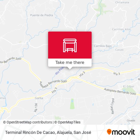 Terminal Rincón De Cacao, Alajuela map