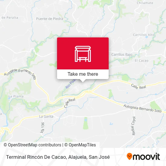 Terminal Rincón De Cacao, Alajuela map