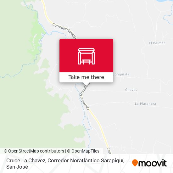 Cruce La Chavez, Corredor Noratlántico Sarapiquí map