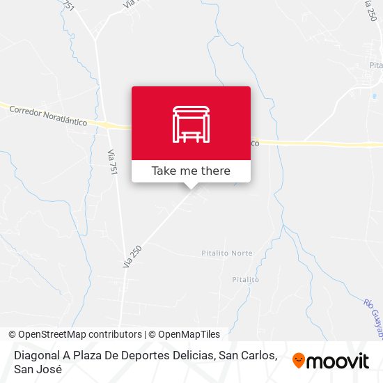Diagonal A Plaza De Deportes Delicias, San Carlos map