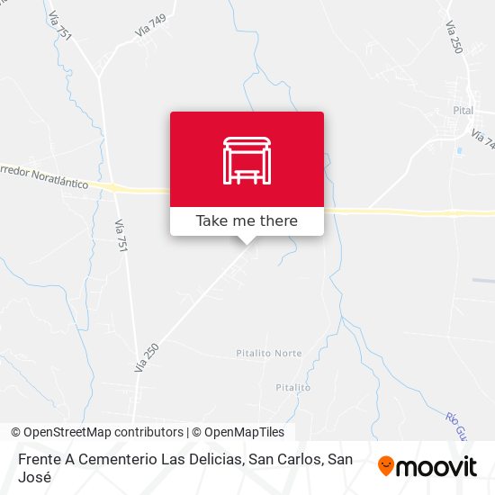 Mapa de Frente A Cementerio Las Delicias, San Carlos