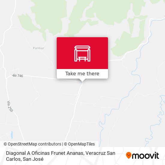 Mapa de Diagonal A Oficinas Frunet Ananas, Veracruz San Carlos