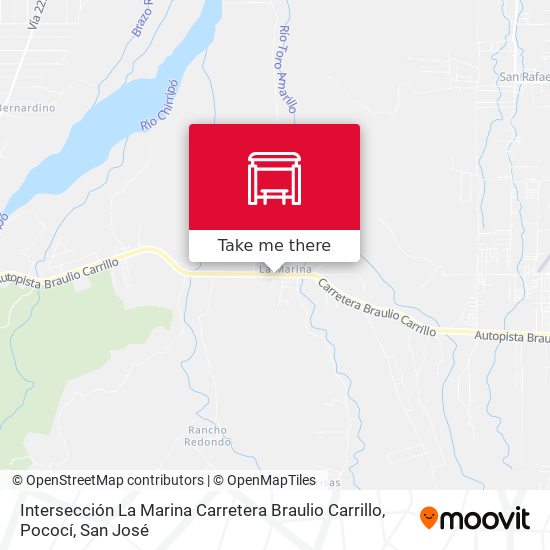 Intersección La Marina Carretera Braulio Carrillo, Pococí map