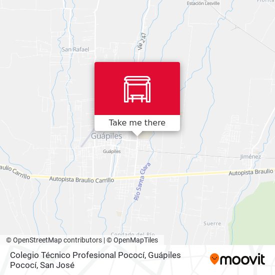 Colegio Técnico Profesional Pococí, Guápiles Pococí map
