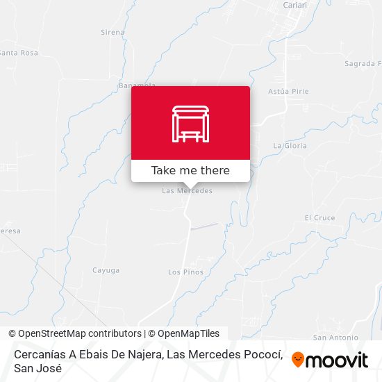 Cercanías A Ebais De Najera, Las Mercedes Pococí map