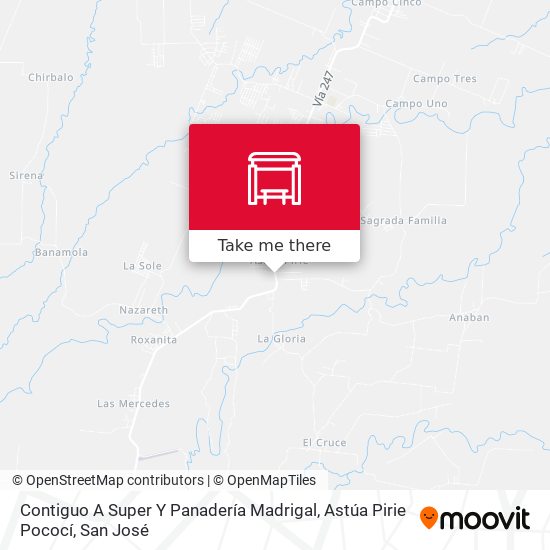 Contiguo A Super Y Panadería Madrigal, Astúa Pirie Pococí map