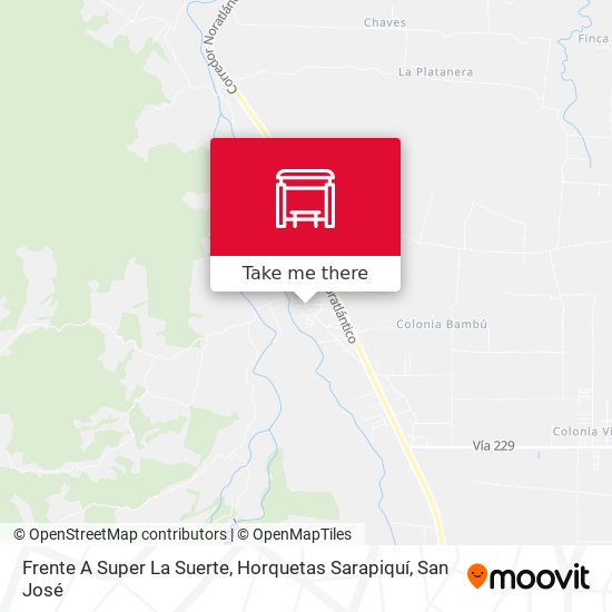 Frente A Super La Suerte, Horquetas Sarapiquí map